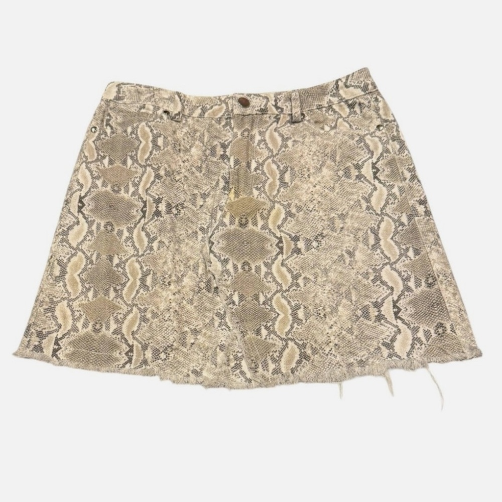 Denim Snake print Skirt